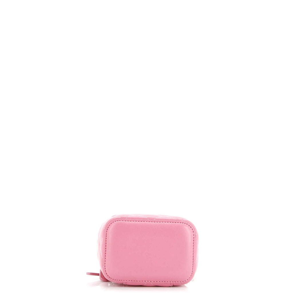 Pearl Crush Vanity Case with Chain Quilted Lambskin Mini