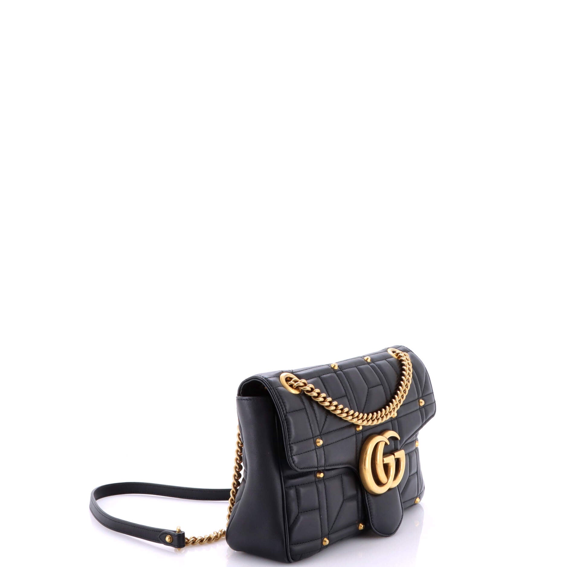 GG Marmont Flap Bag Studded Matelasse Leather Medium