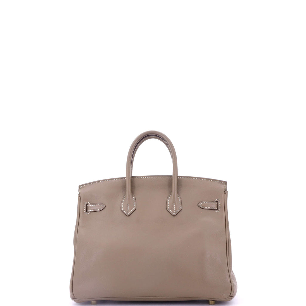 Birkin Handbag Grey Swift with Gold Hardware 25