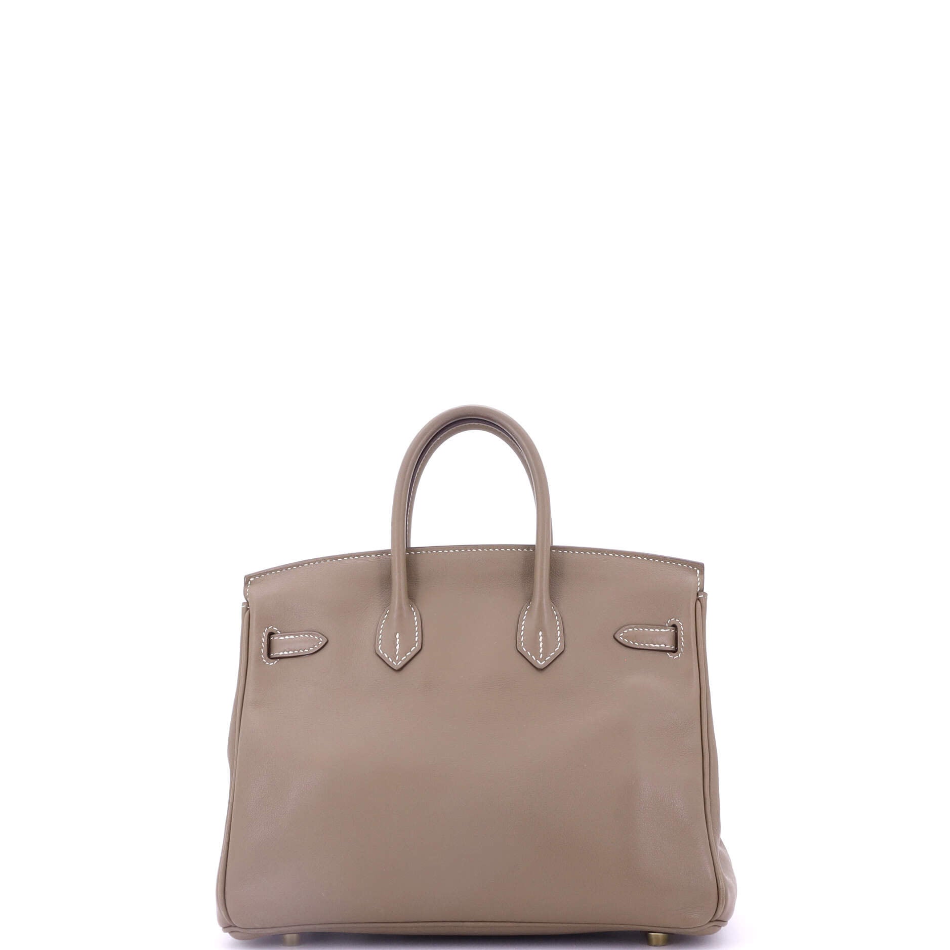 Birkin Handbag Grey Swift with Gold Hardware 25