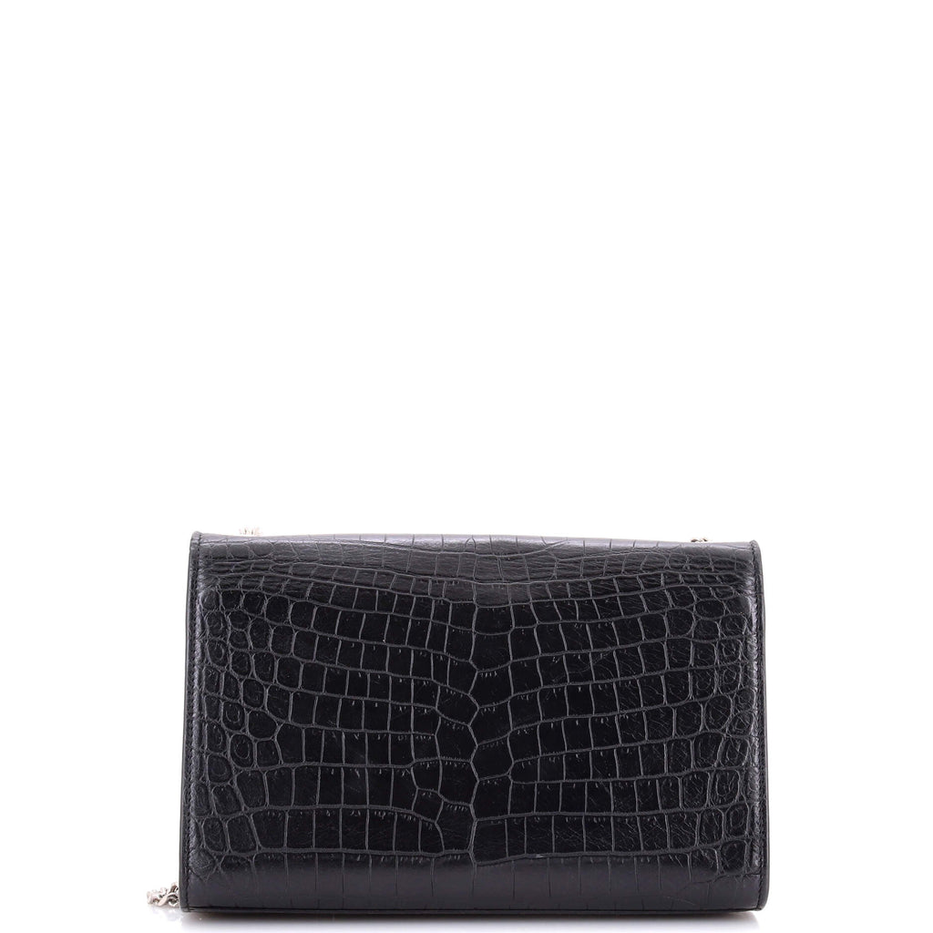 Classic Monogram Tassel Crossbody Bag Crocodile Embossed Leather Medium