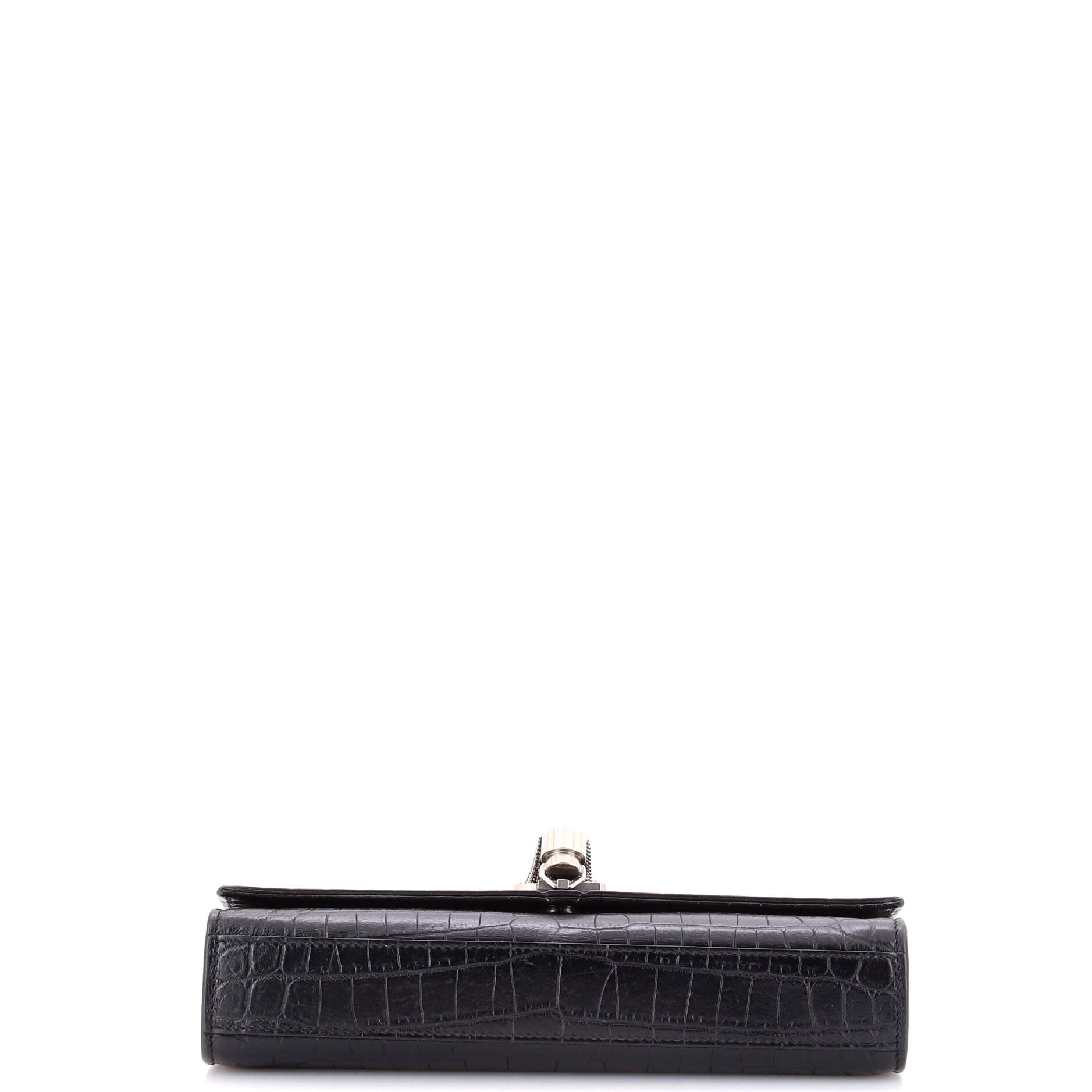 Classic Monogram Tassel Crossbody Bag Crocodile Embossed Leather Medium