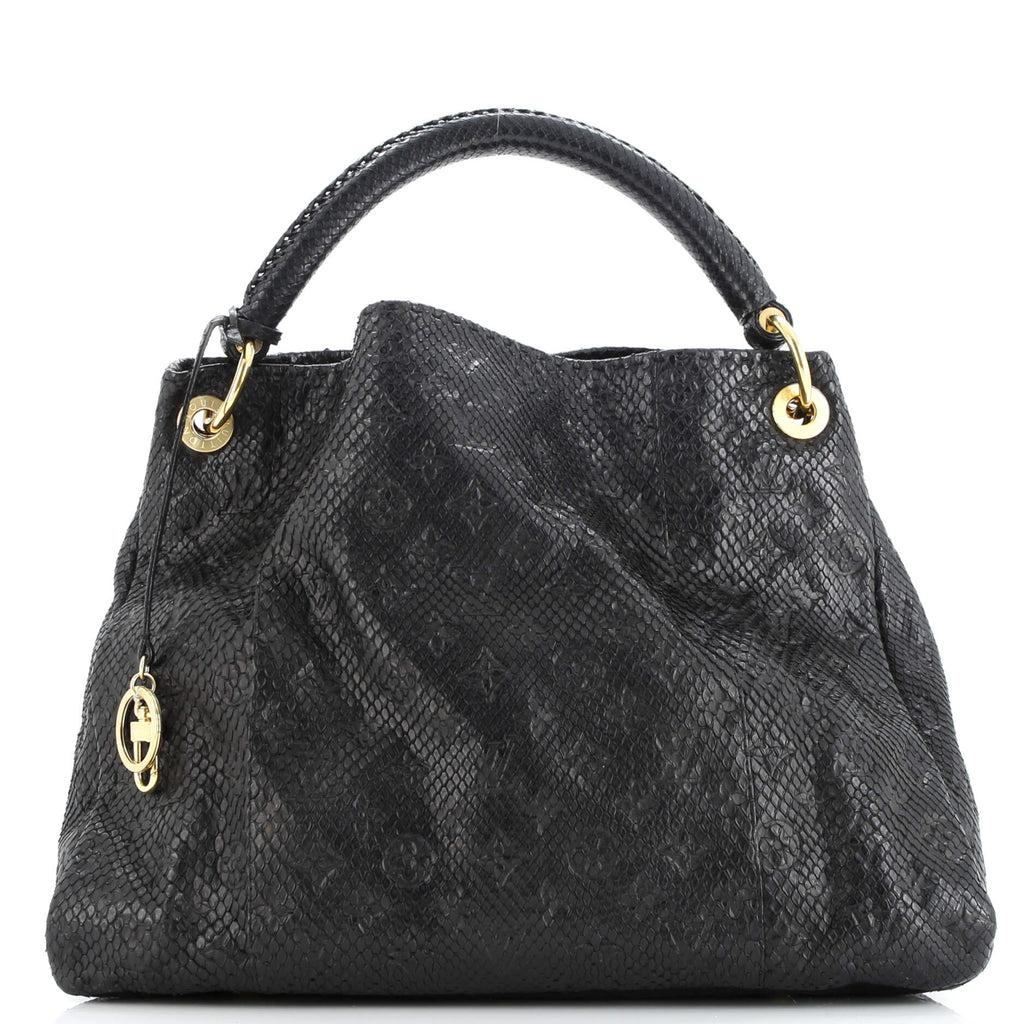 Artsy Handbag Monogram Embossed Python MM