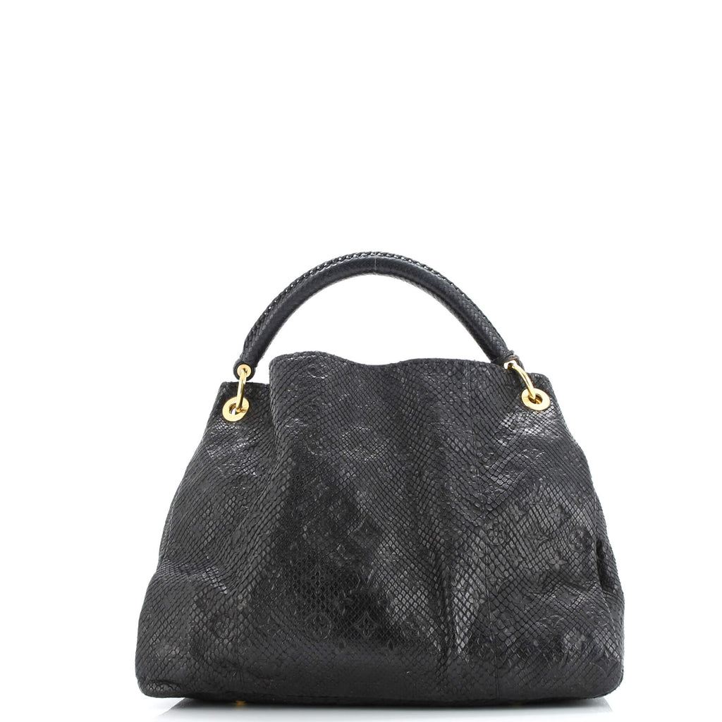 Artsy Handbag Monogram Embossed Python MM