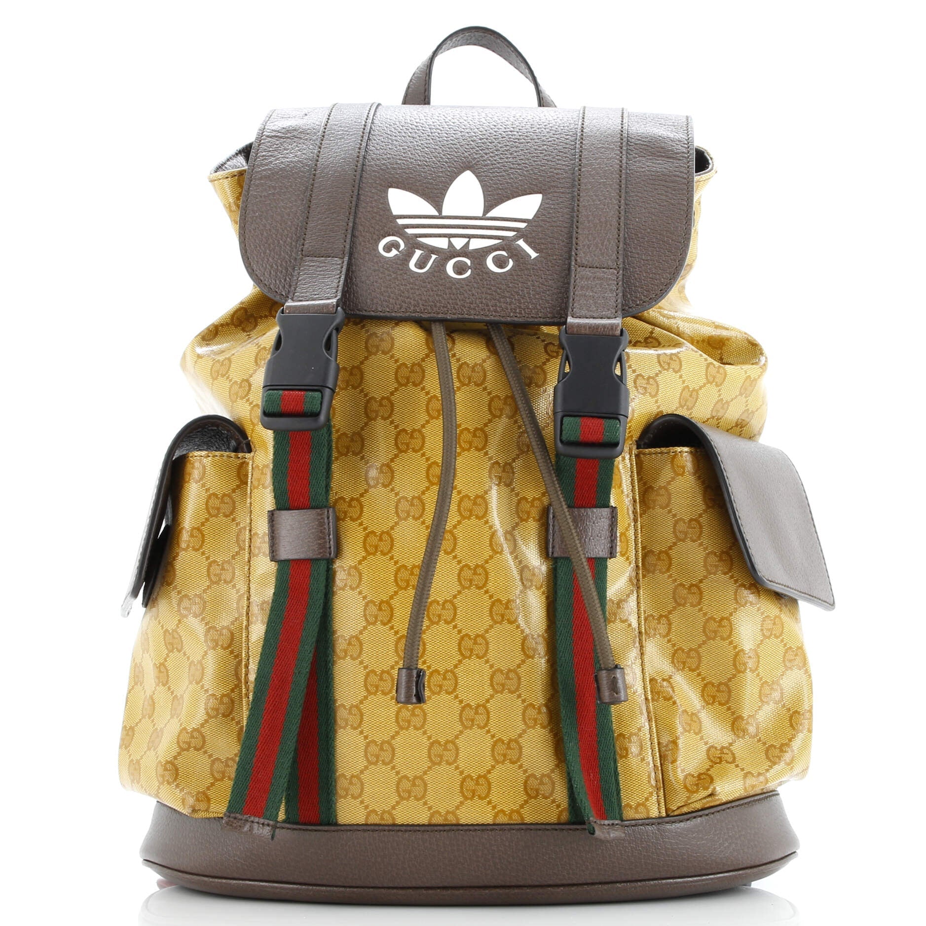 x adidas Double Pocket Buckle Backpack GG Coated Canvas Medium