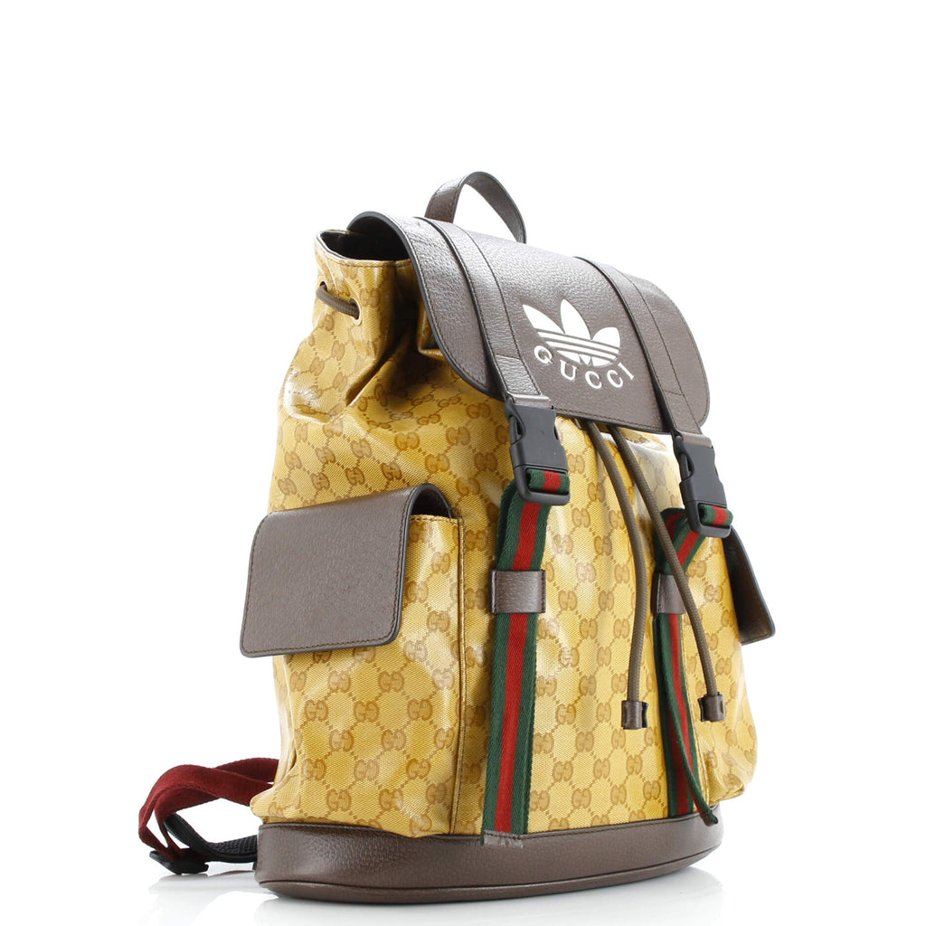 x adidas Double Pocket Buckle Backpack GG Coated Canvas Medium