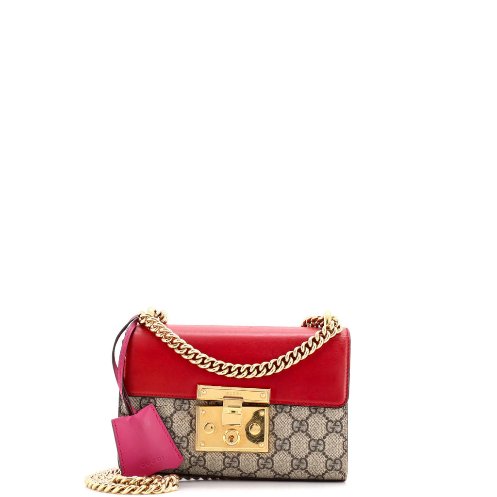 Padlock Shoulder Bag GG Coated Canvas and Leather Small