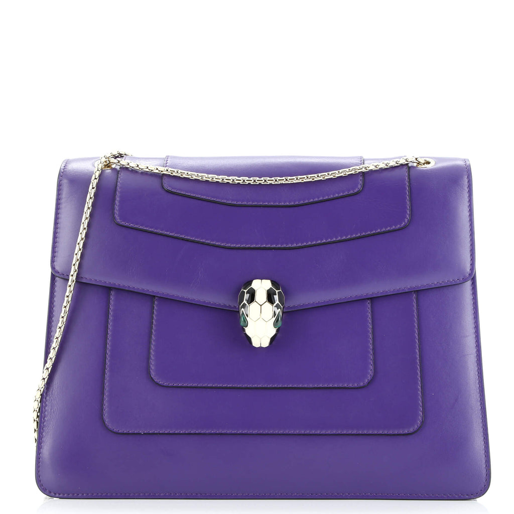 Serpenti Forever Square Shoulder Bag Leather Large