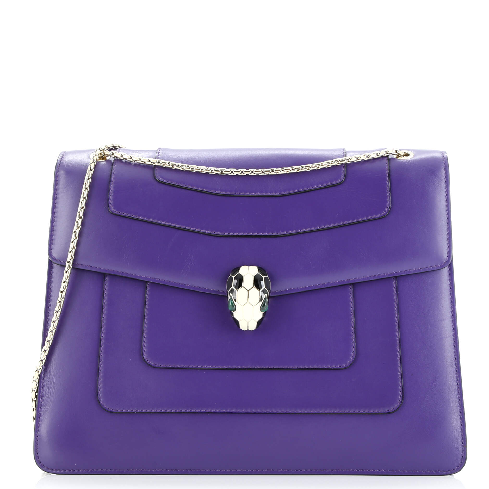 Serpenti Forever Square Shoulder Bag Leather Large