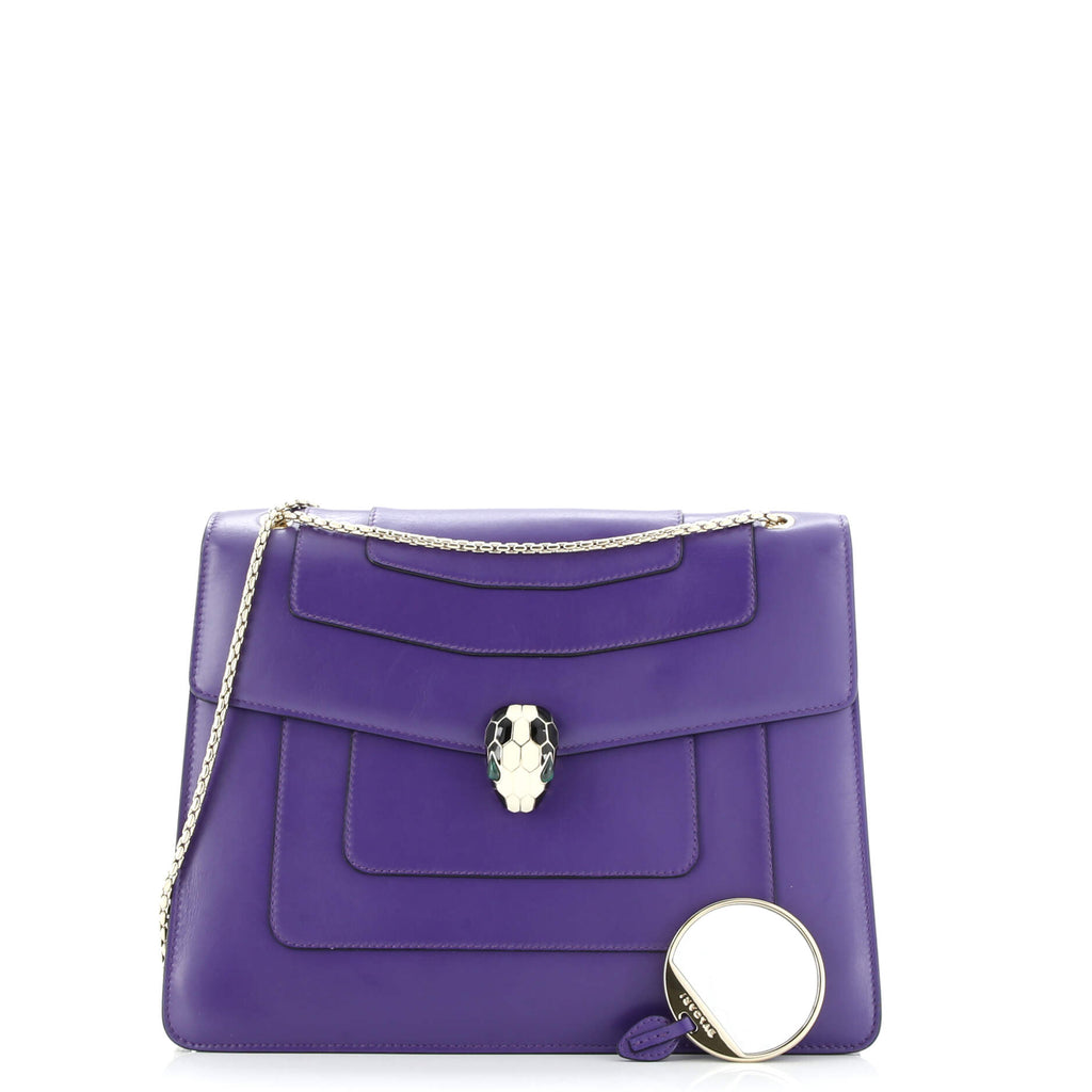 Serpenti Forever Square Shoulder Bag Leather Large