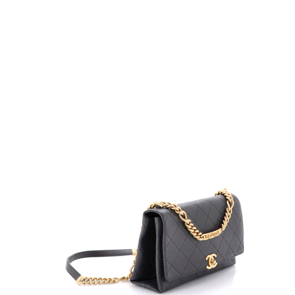Bracelet On Chain Flap Bag Quilted Caviar Medium