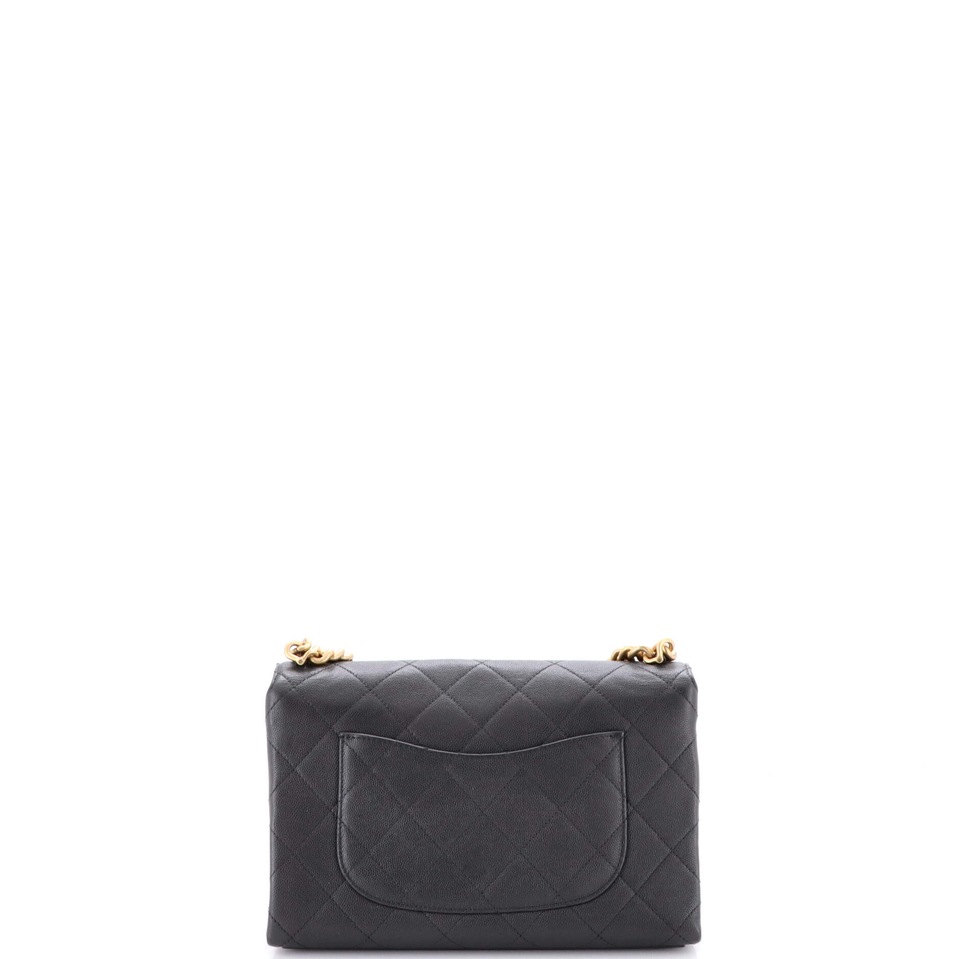 Bracelet On Chain Flap Bag Quilted Caviar Medium