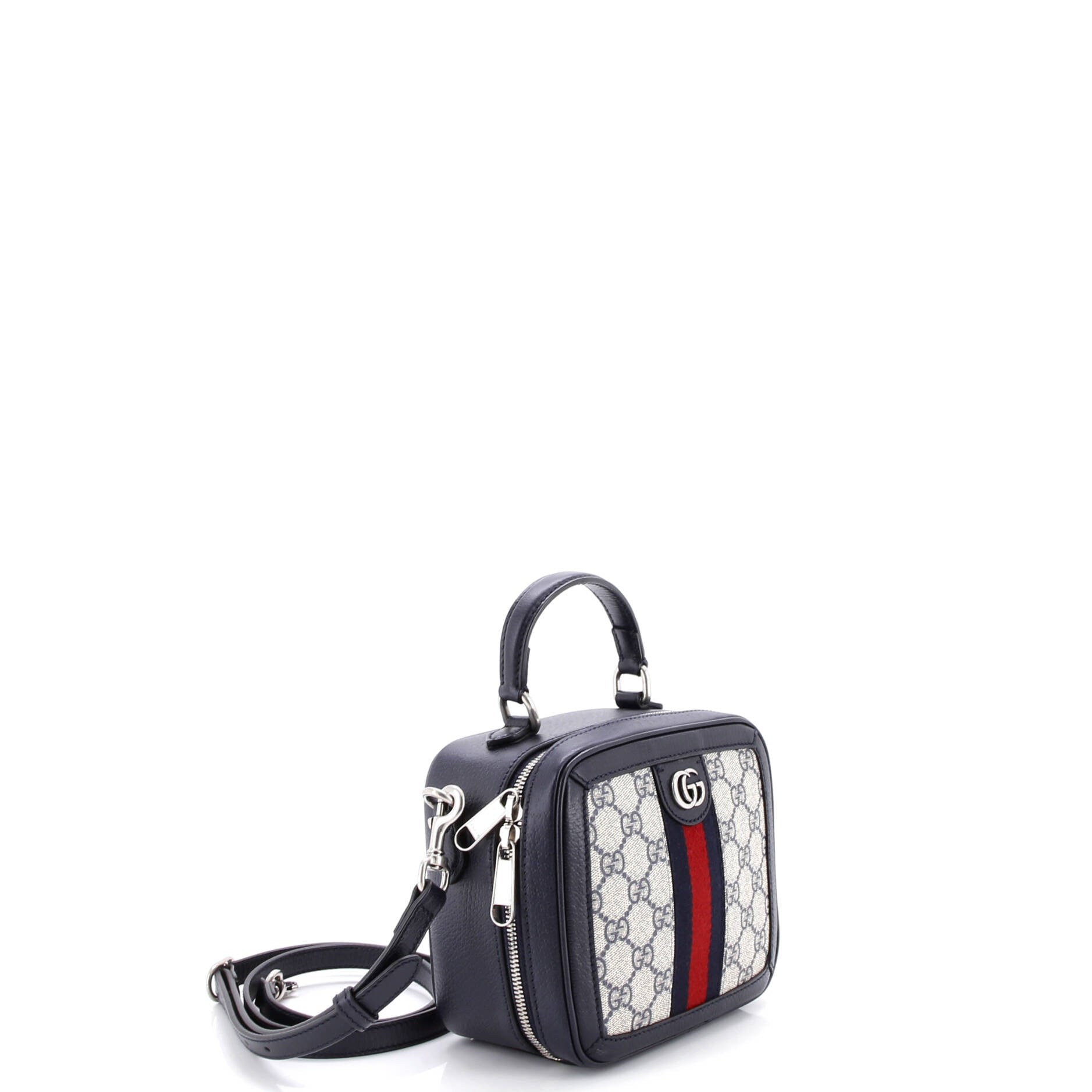 Ophidia Zip Around Top Handle Bag GG Coated Canvas with Leather Mini