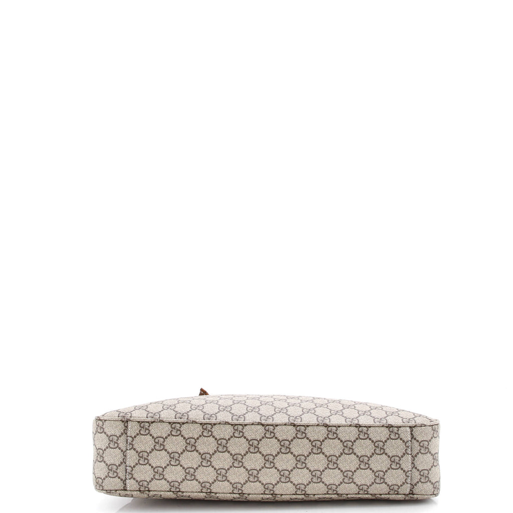 Emblem Shoulder Bag GG Coated Canvas with Leather Large