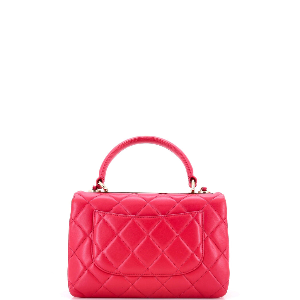 Trendy CC Top Handle Bag Quilted Lambskin Small