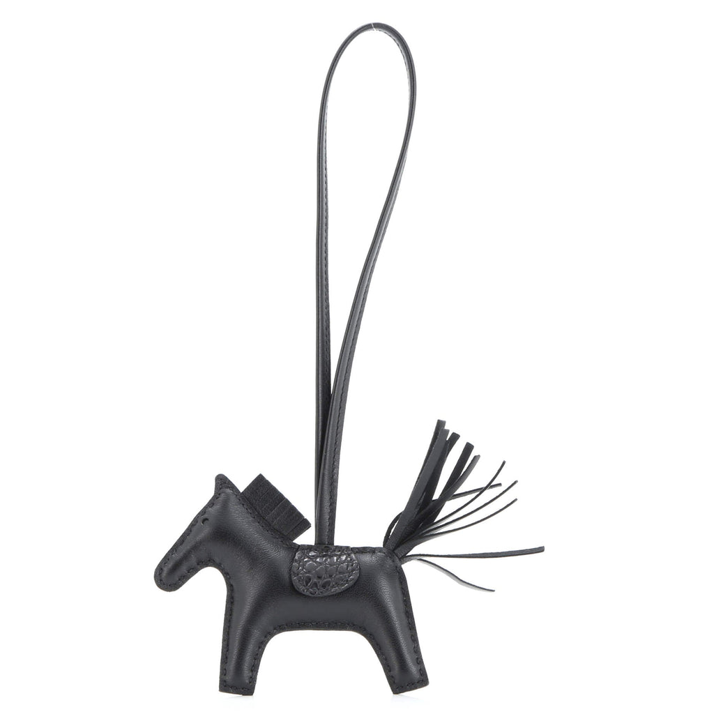 So Black GriGri Rodeo Touch Bag Charm Leather with Alligator PM
