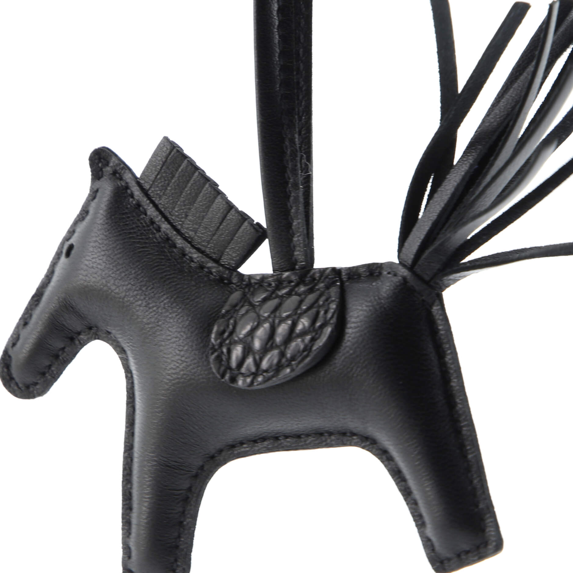 So Black GriGri Rodeo Touch Bag Charm Leather with Alligator PM