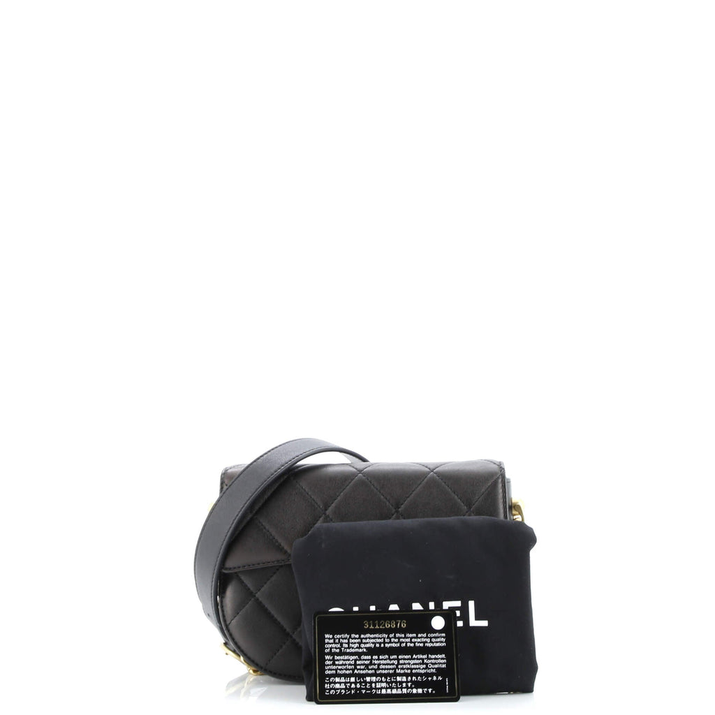 Moon Flap Messenger Bag Quilted Calfskin Mini