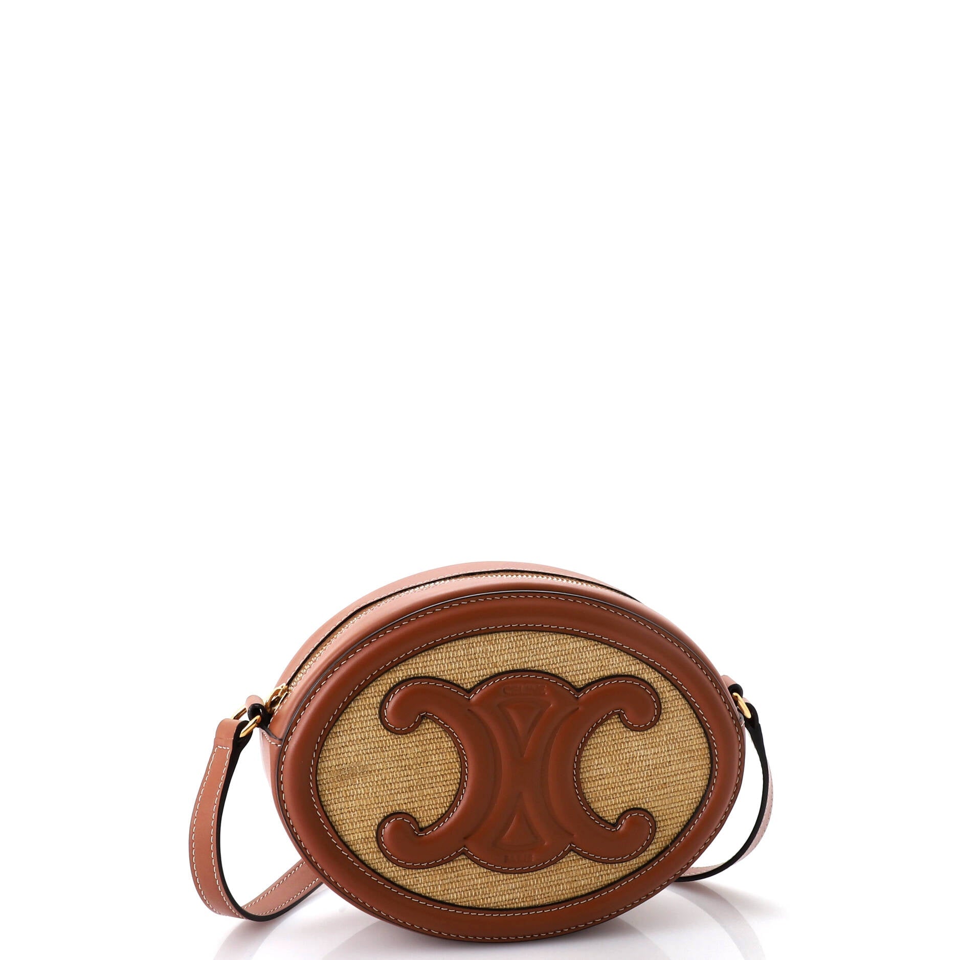 Triomphe Oval Crossbody Bag Canvas and Leather
