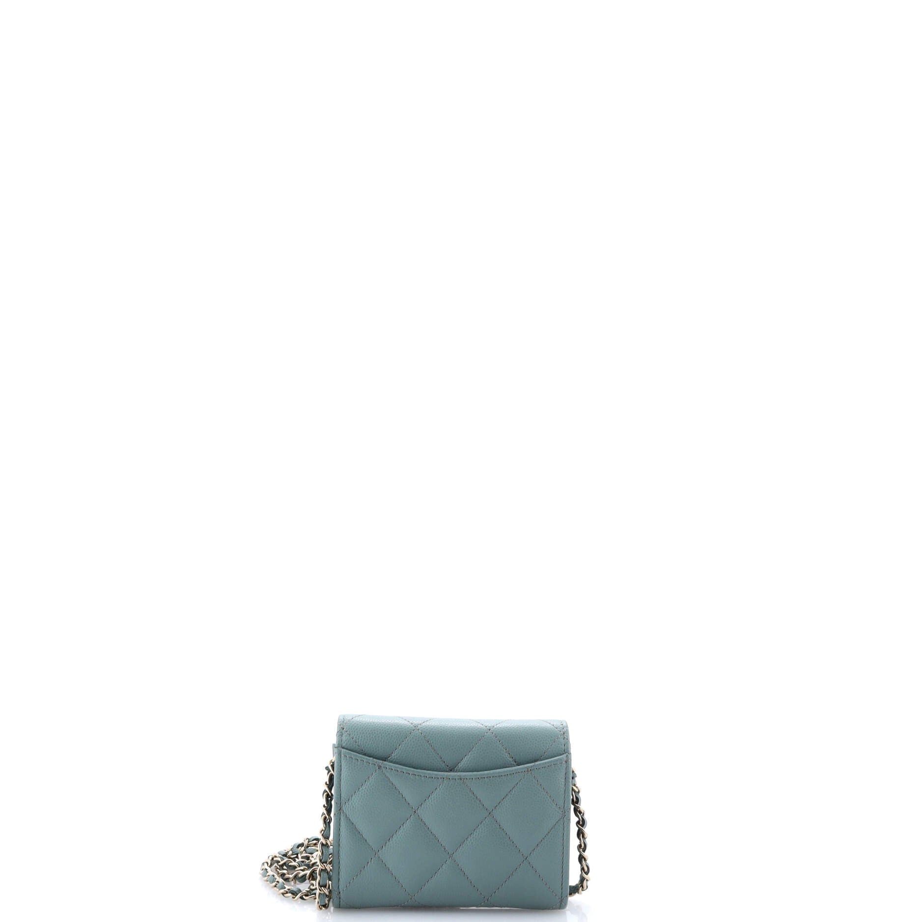 Classic Flap Clutch with Chain Quilted Caviar Small