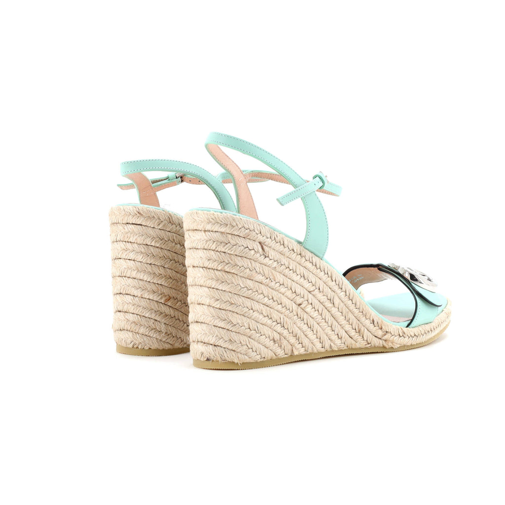 Women's GG Marmont Wedge Espadrille Sandals Leather