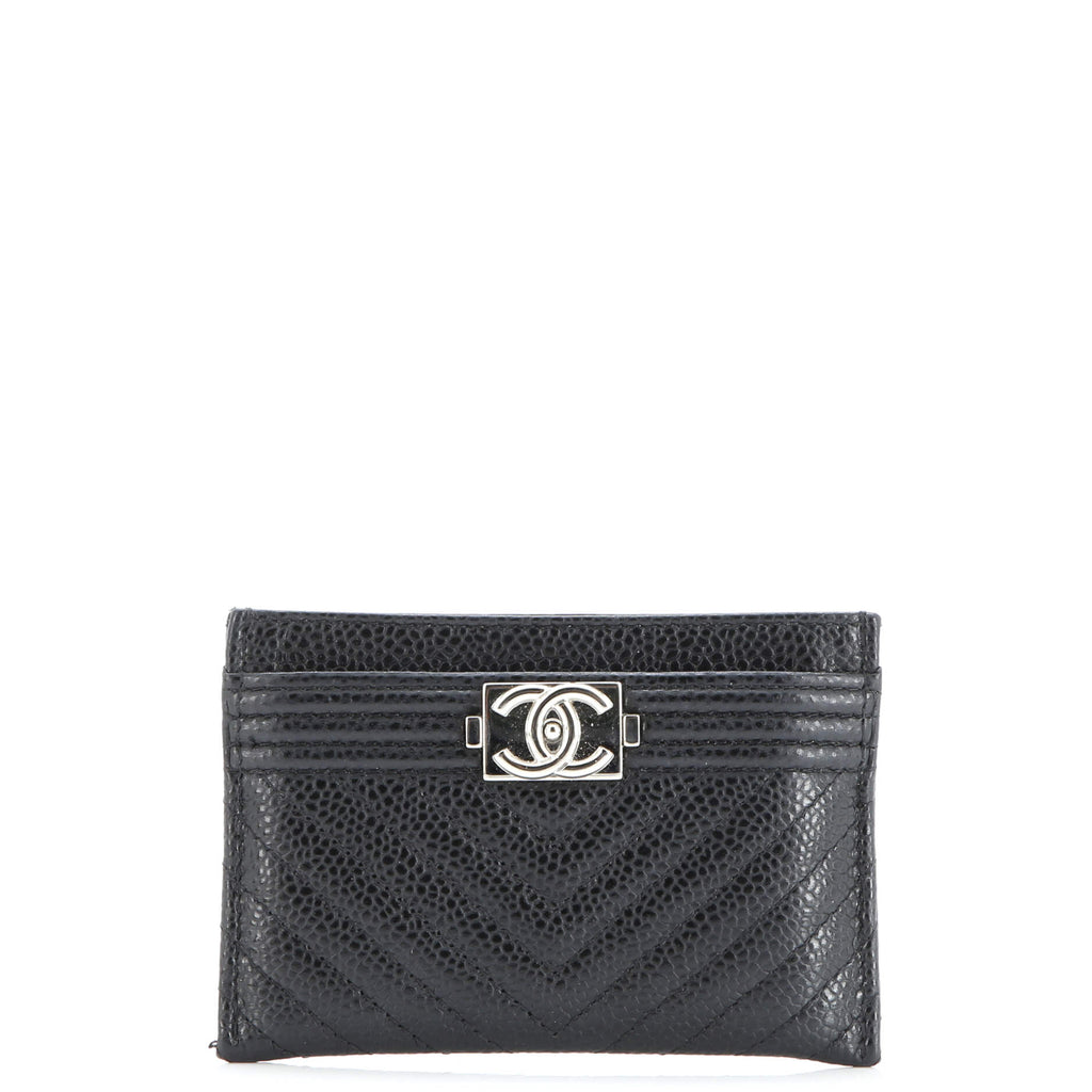 Boy Card Holder Quilted Caviar
