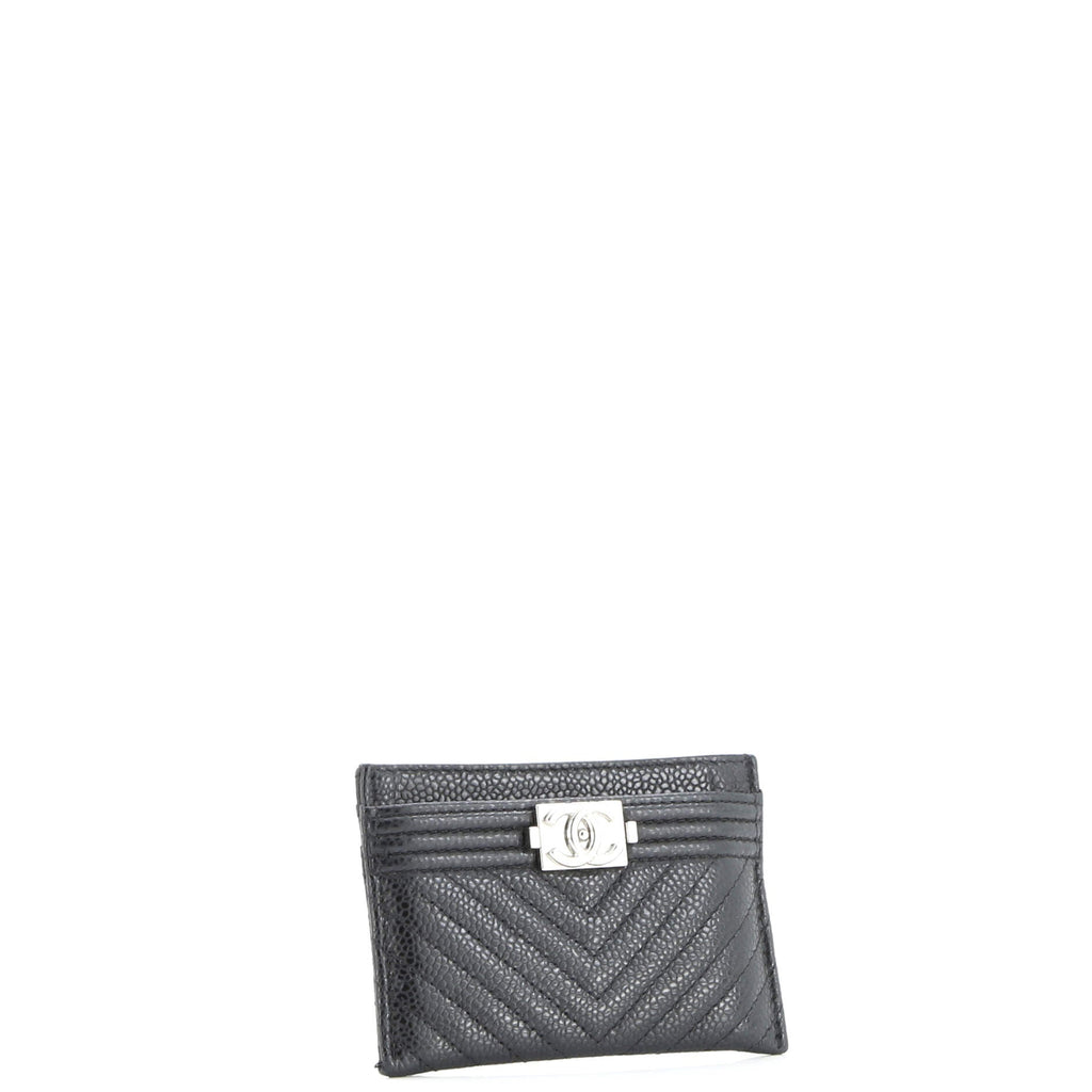 Boy Card Holder Quilted Caviar