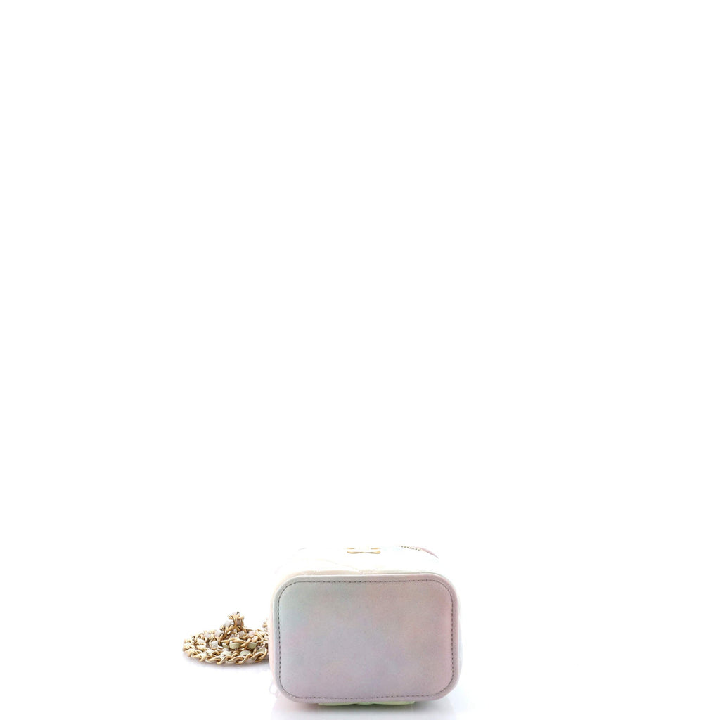 Classic Top Handle Vanity Case with Chain Quilted Ombre Lambskin Mini