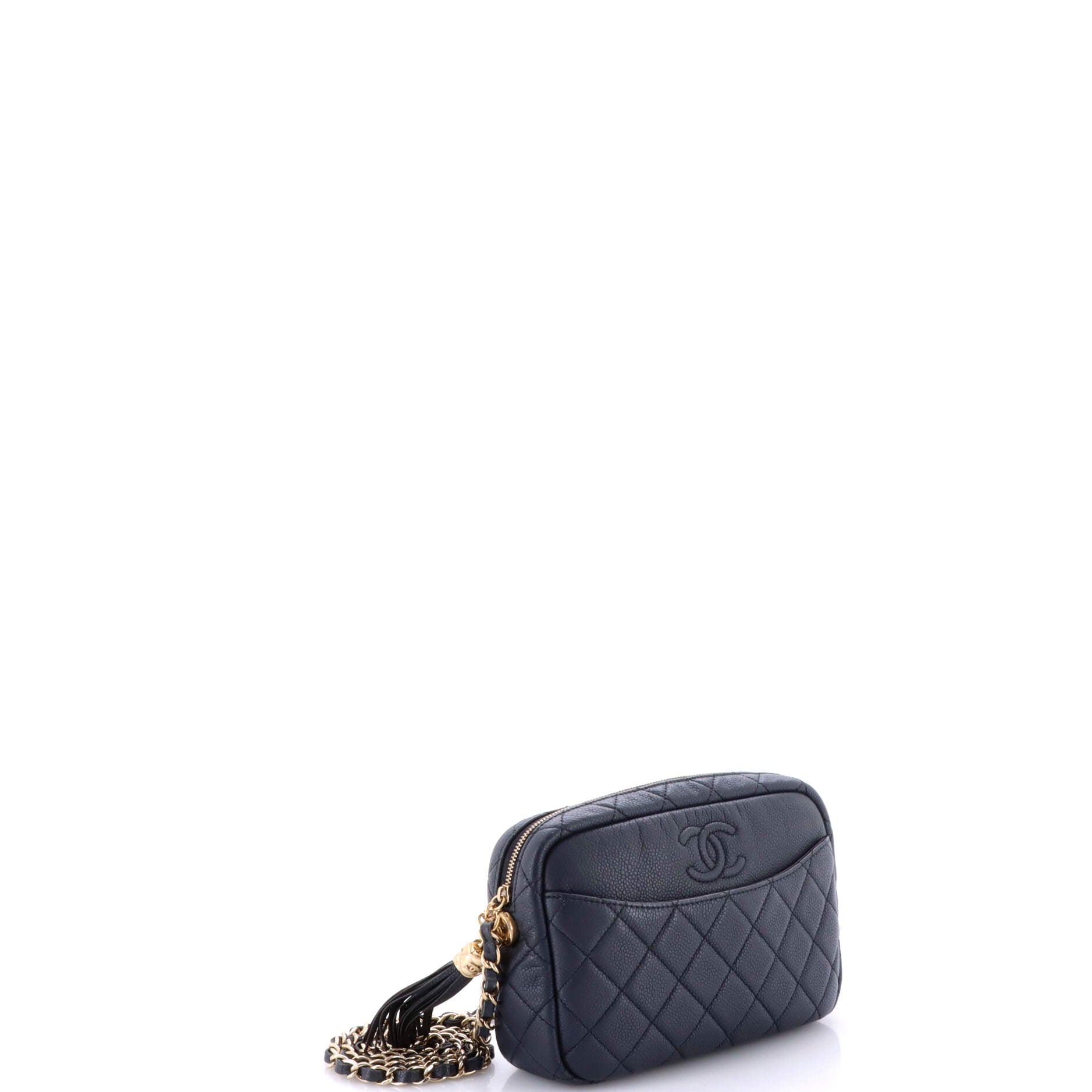 Coco Tassel Camera Case Quilted Caviar Medium