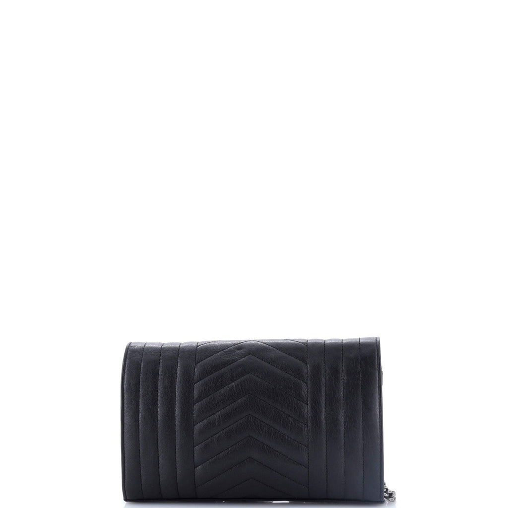 Classic Monogram Chain Wallet Mixed Matelasse Leather Medium