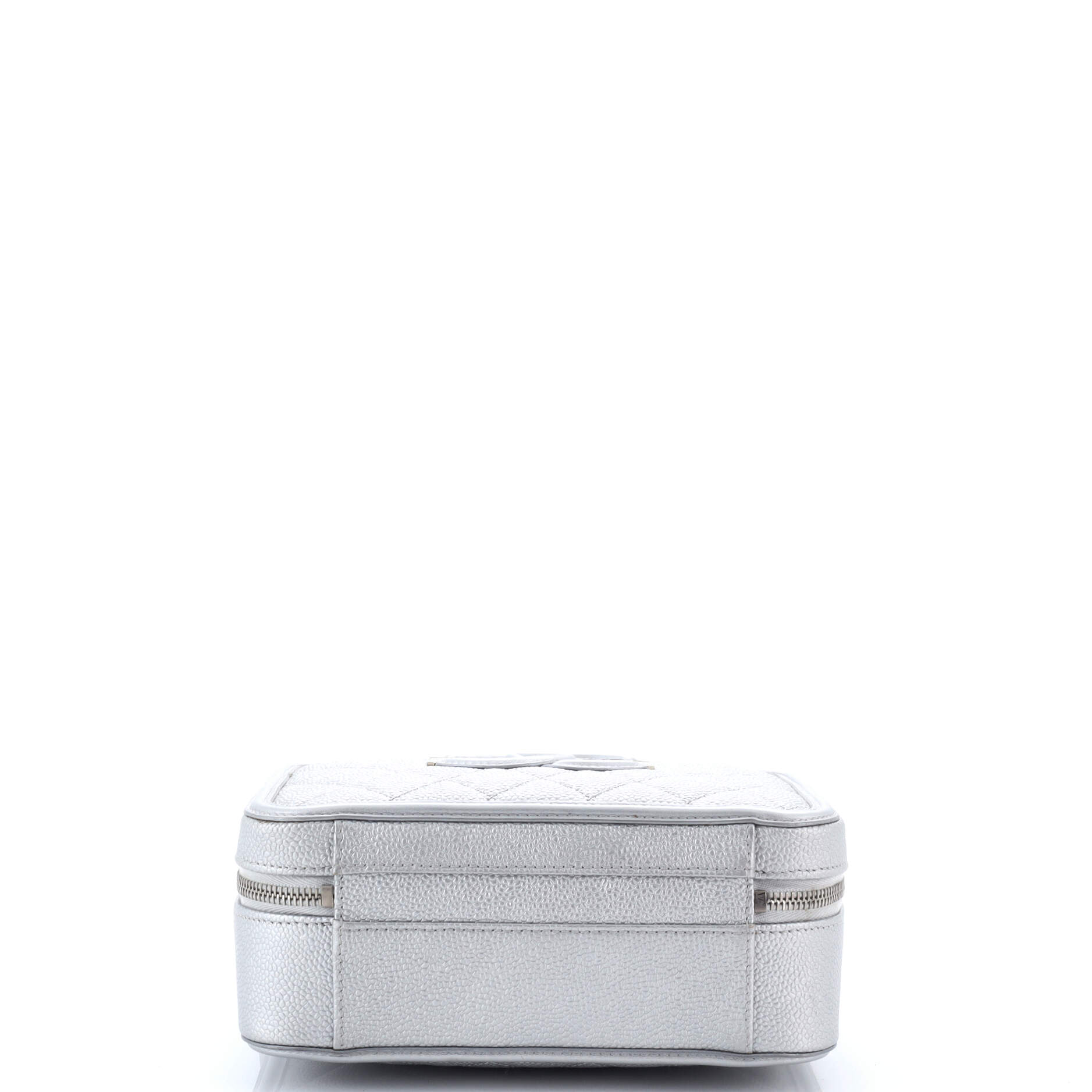 Filigree Vanity Case Quilted Metallic Caviar Medium