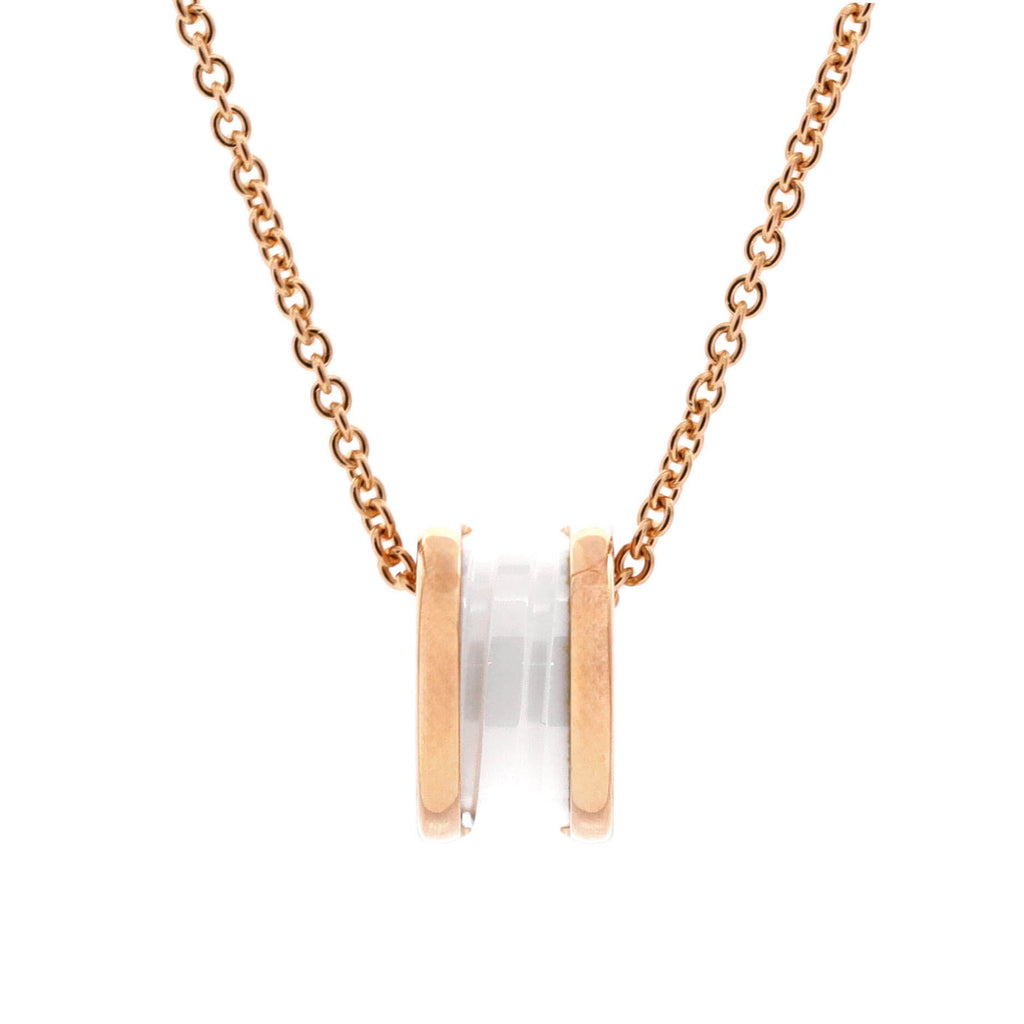 B.Zero1 Pendant Necklace 18K Rose Gold and Ceramic