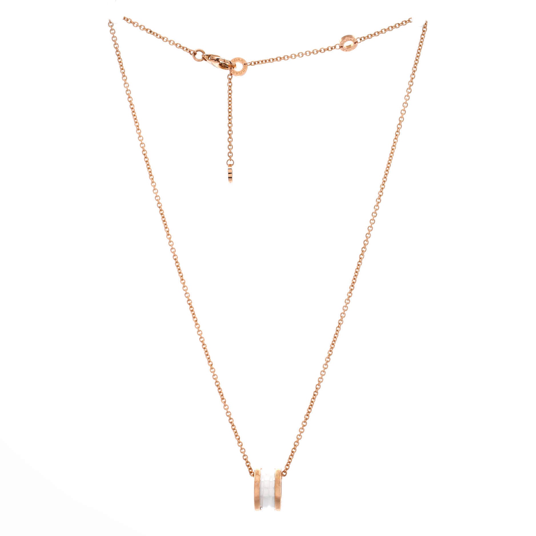 B.Zero1 Pendant Necklace 18K Rose Gold and Ceramic