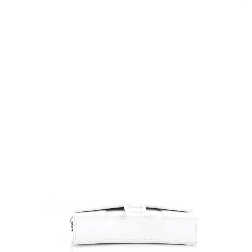 Hourglass Chain Wallet Leather with Crystal Detail