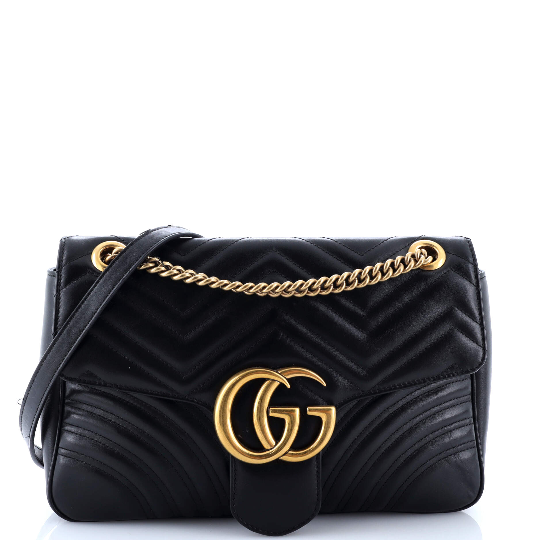 GG Marmont Flap Bag Matelasse Leather Large