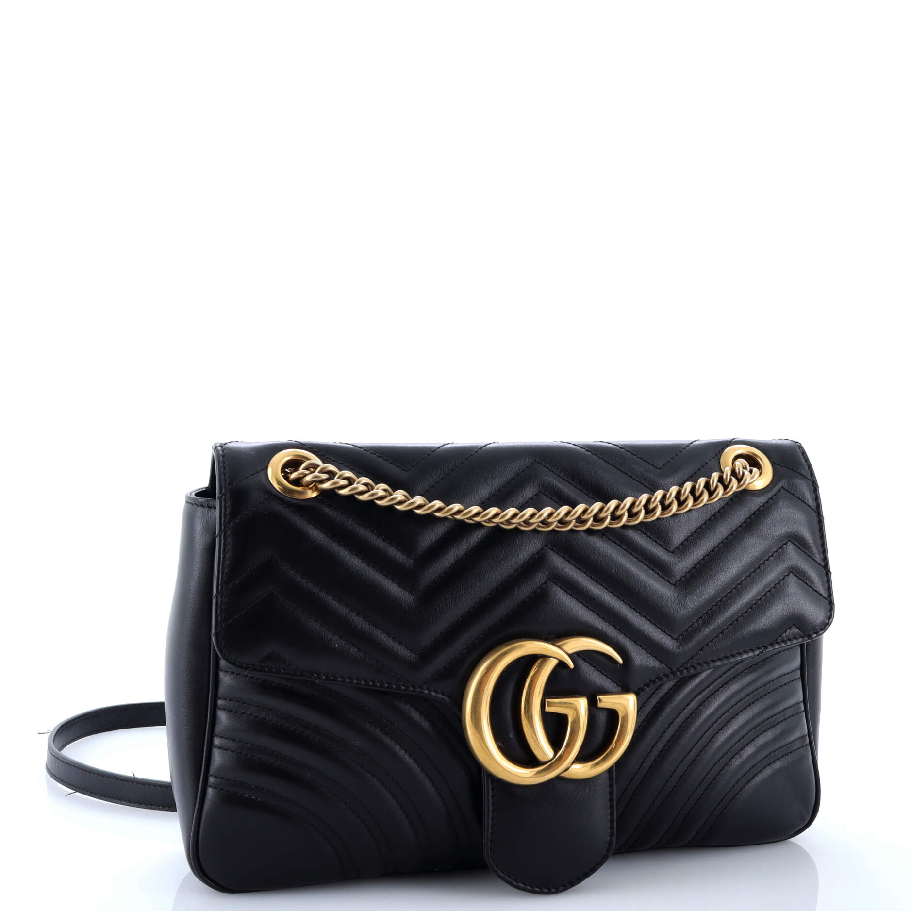 GG Marmont Flap Bag Matelasse Leather Large
