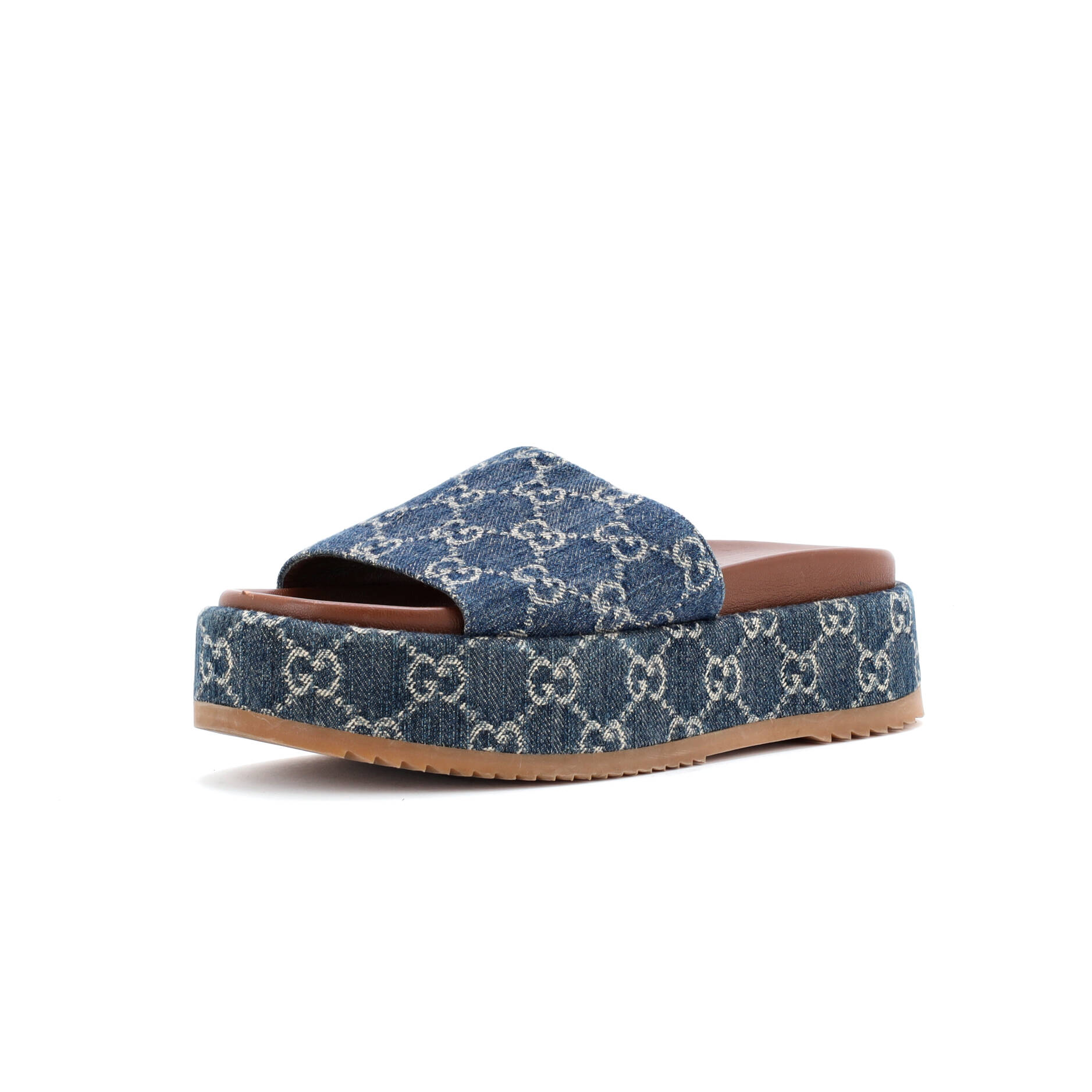 Women's Angelina Platform Slide Sandals GG Denim
