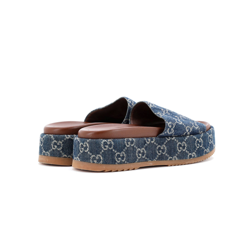 Women's Angelina Platform Slide Sandals GG Denim