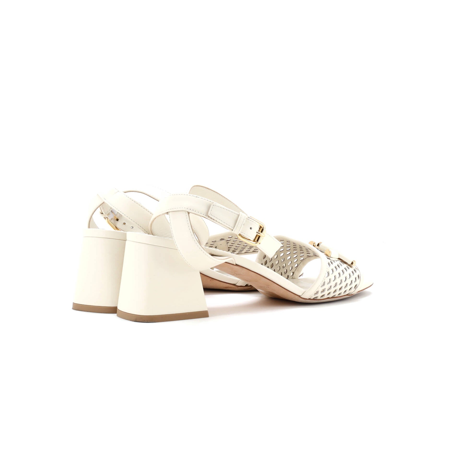 Women's Block Heel Shake Sandals Leather