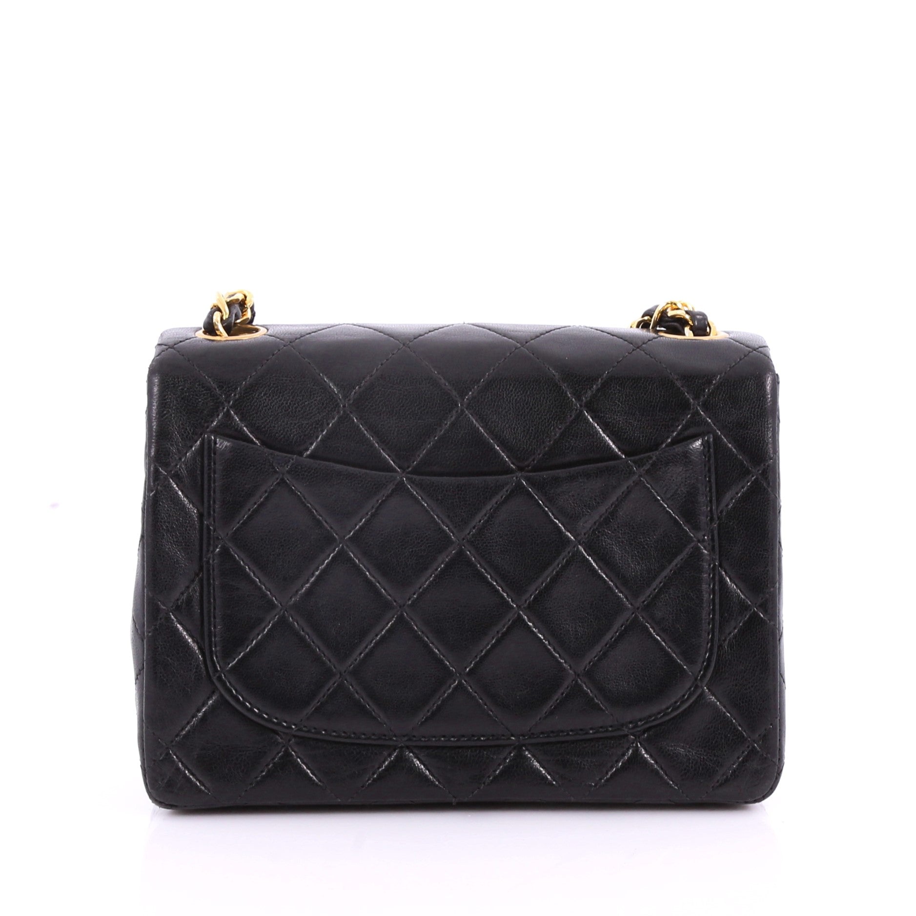 Vintage Square Classic Single Flap Bag Quilted Lambskin Mini