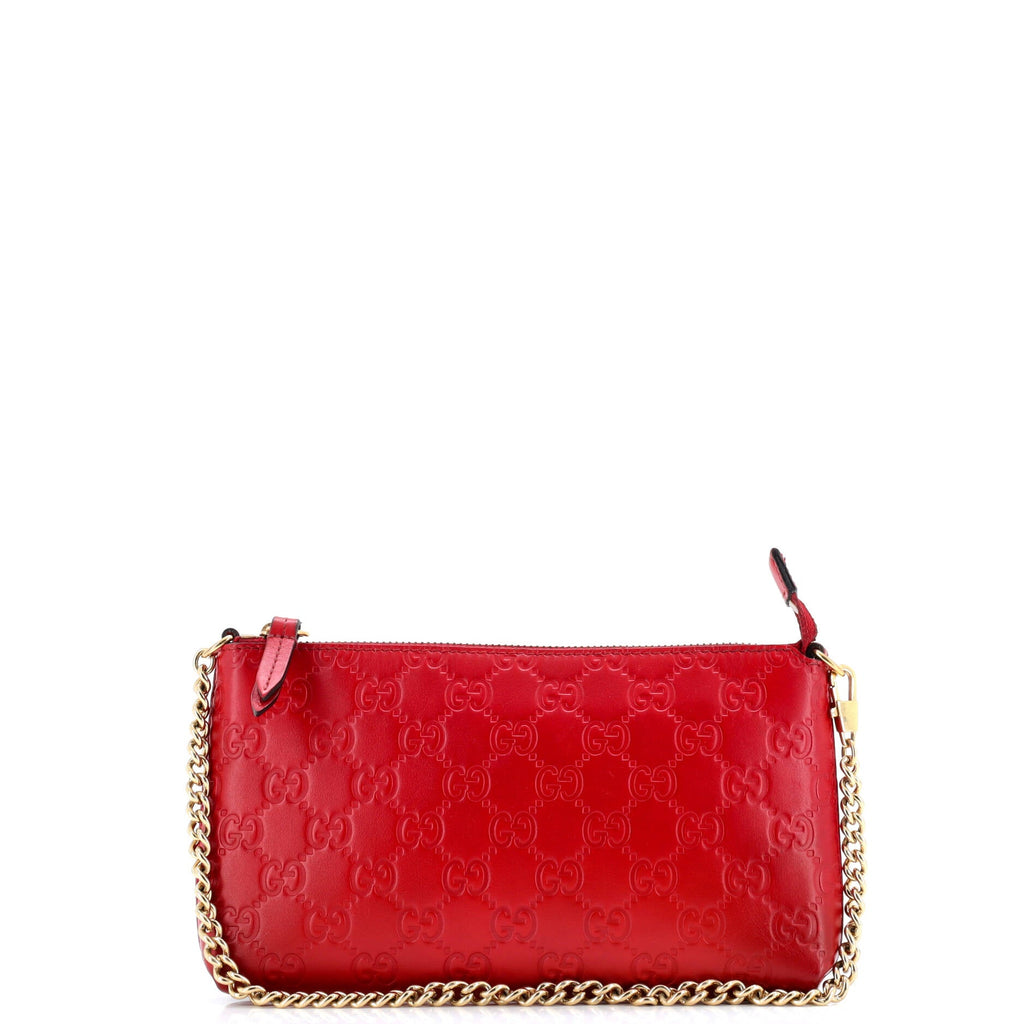 Chain Wristlet Wallet Guccissima Leather