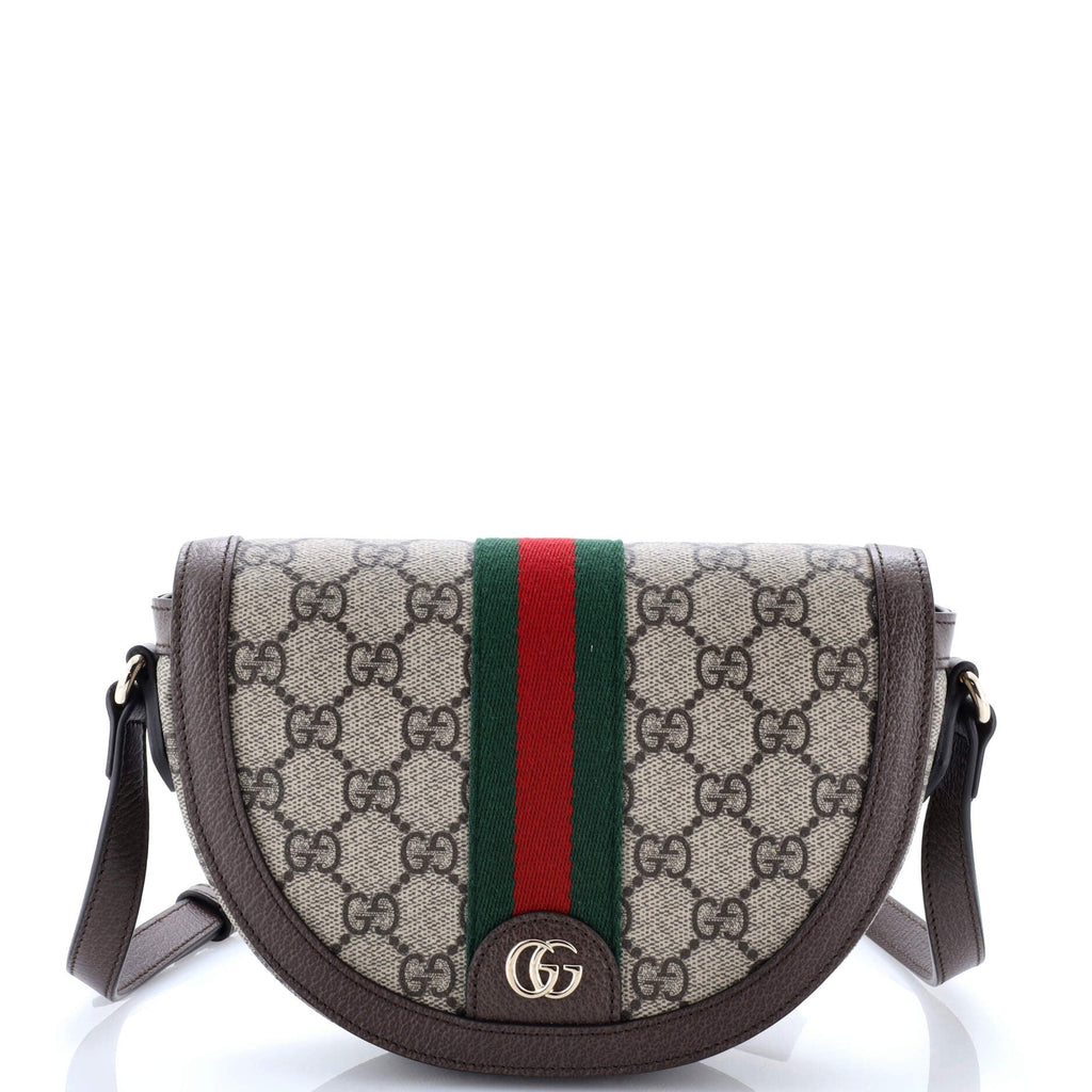 Ophidia Curved Flap Shoulder Bag GG Coated Canvas Mini