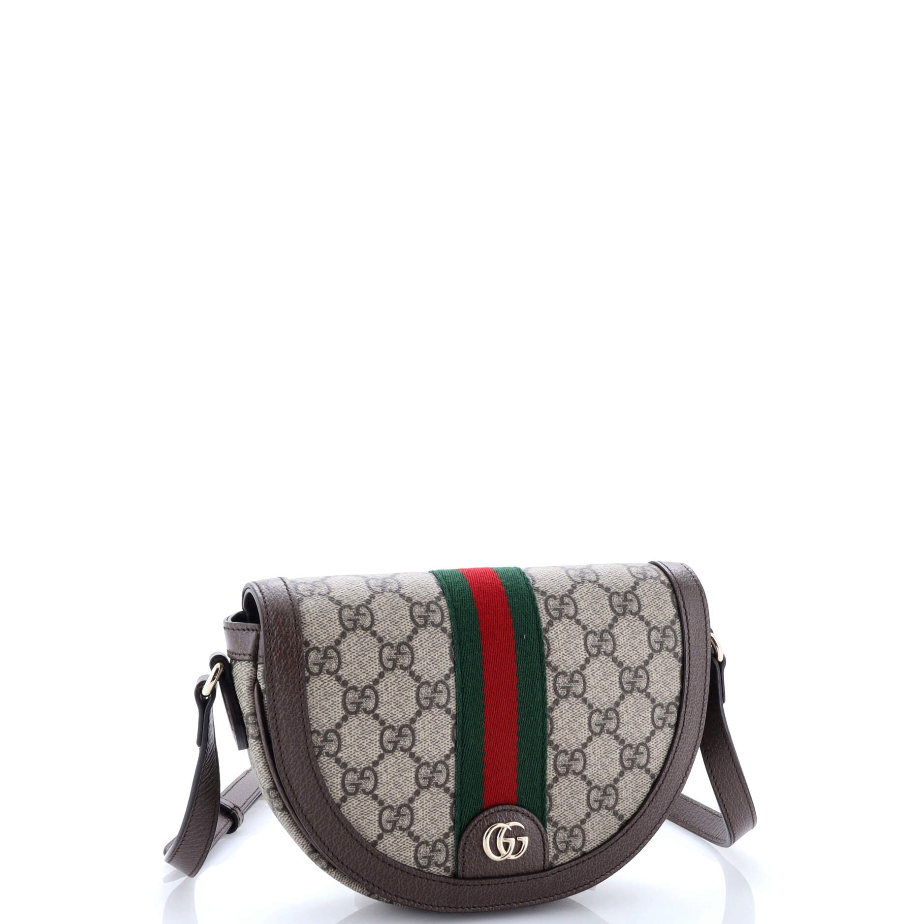 Ophidia Curved Flap Shoulder Bag GG Coated Canvas Mini