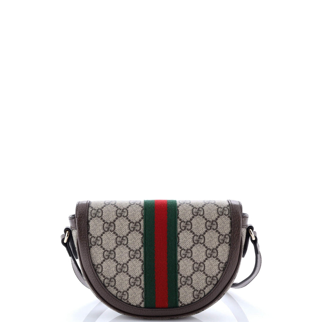 Ophidia Curved Flap Shoulder Bag GG Coated Canvas Mini