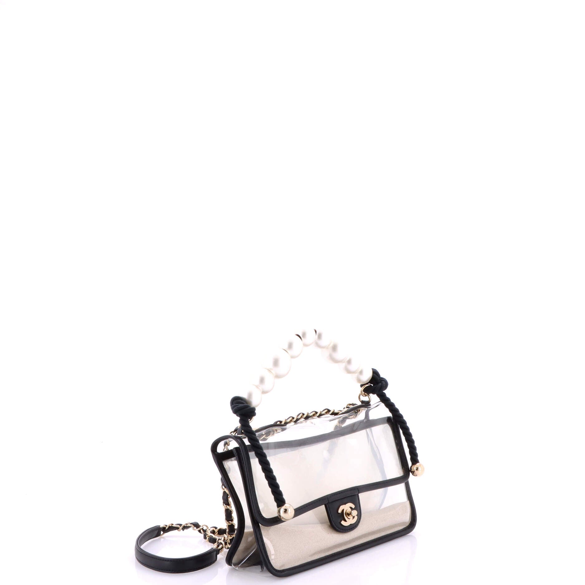 Sand By The Sea Pearl Flap Bag PVC with Lambskin Medium
