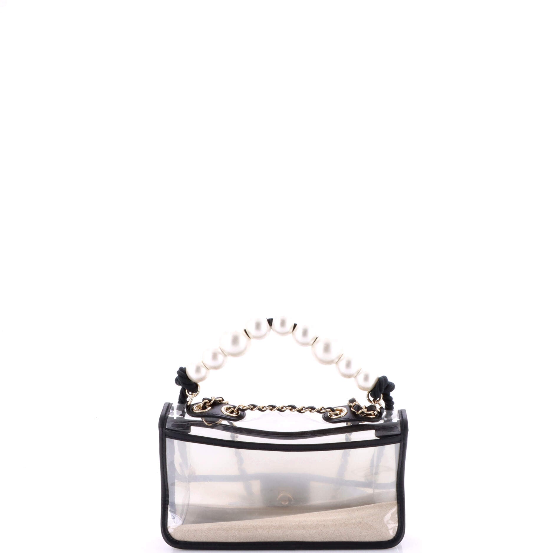 Sand By The Sea Pearl Flap Bag PVC with Lambskin Medium