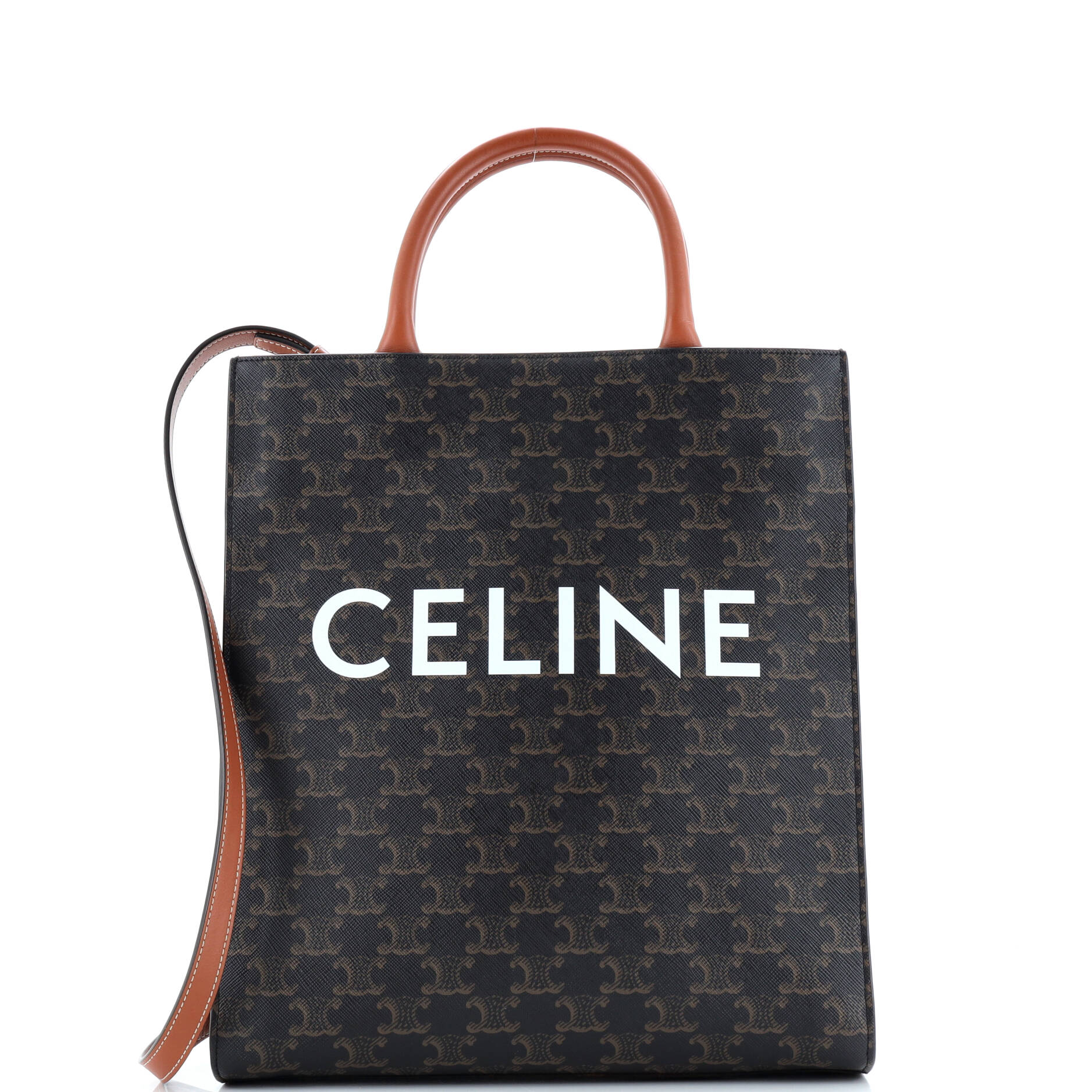 Vertical Cabas Tote Triomphe Coated Canvas Small