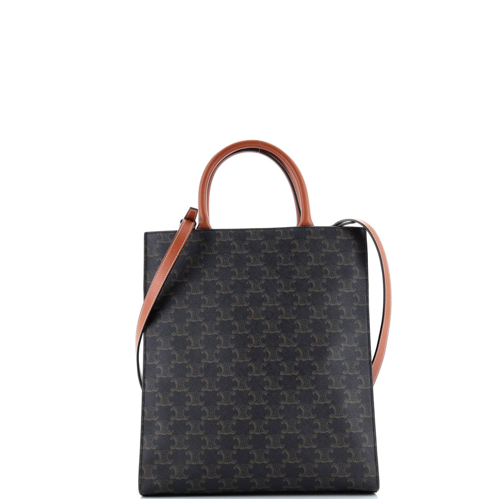 Vertical Cabas Tote Triomphe Coated Canvas Small