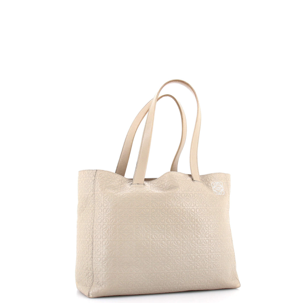T Shopper Tote Anagram Embossed Leather