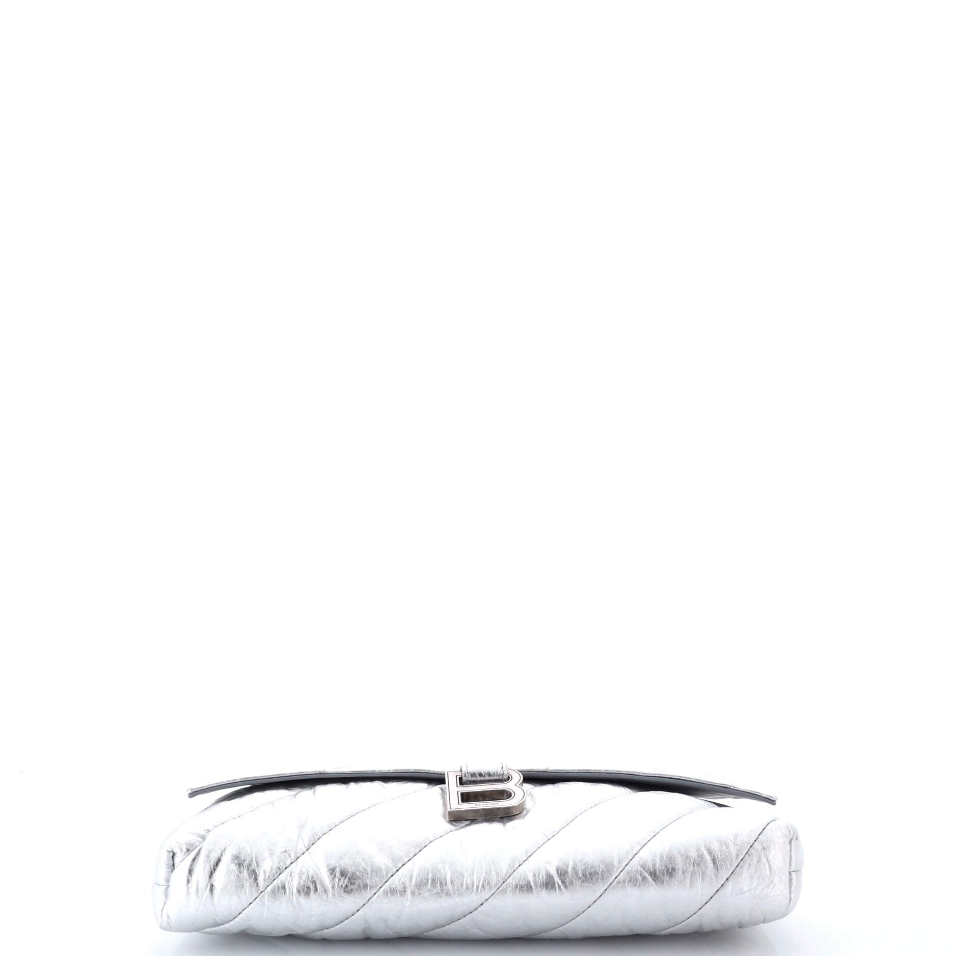 Crush Chain Flap Bag Quilted Crushed Calfskin Small